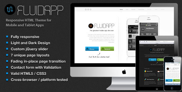 FluidApp - Responsive Mobile App Website Template