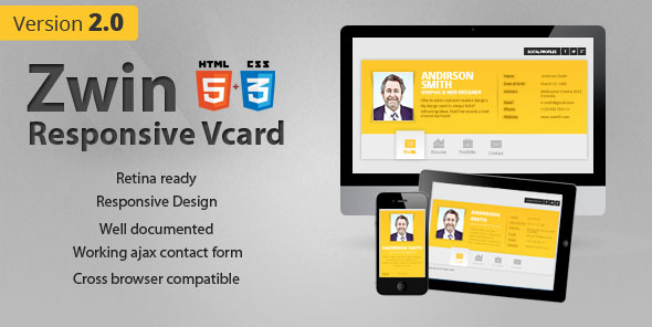 Zwin - Responsive Vcard Template