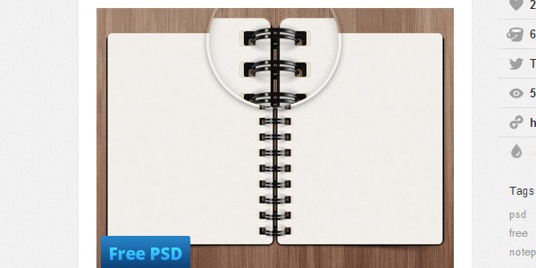 Notepad design free PSD