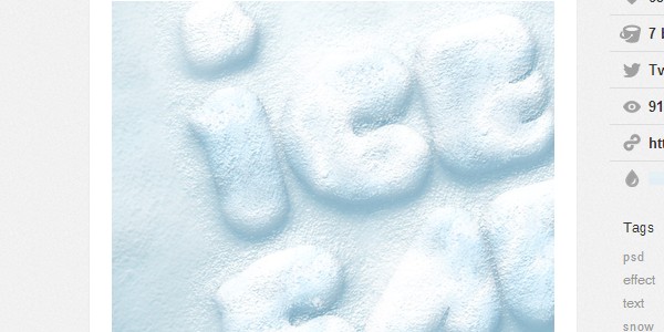Free PSD snow text effect