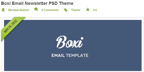 Boxi email newsletter PSD theme