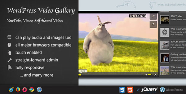 Video Gallery WordPress Plugin /w YouTube, Vimeo