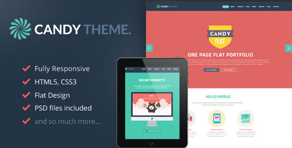Candy - Flat Onepage Responsive HTML5 Template