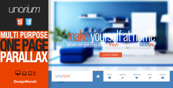 Unorium - One Page Parallax HTML Theme