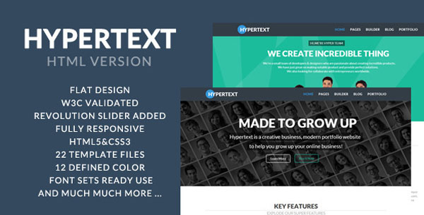 Hypertext - Flat Portfolio HTML Template