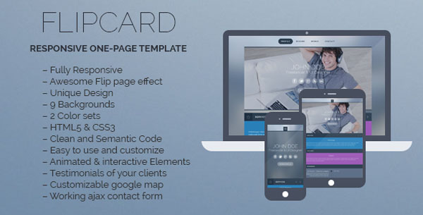 FlipCard - Responsive One-page Template