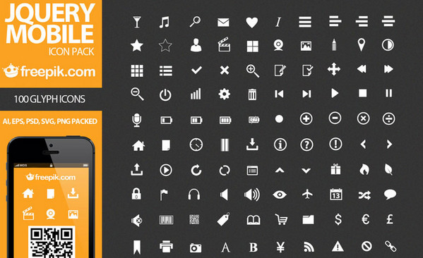100 jQuery Mobile ICON PACK