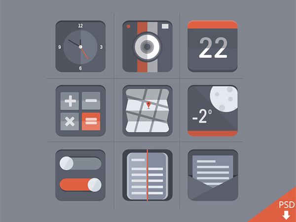 flat ui design icons