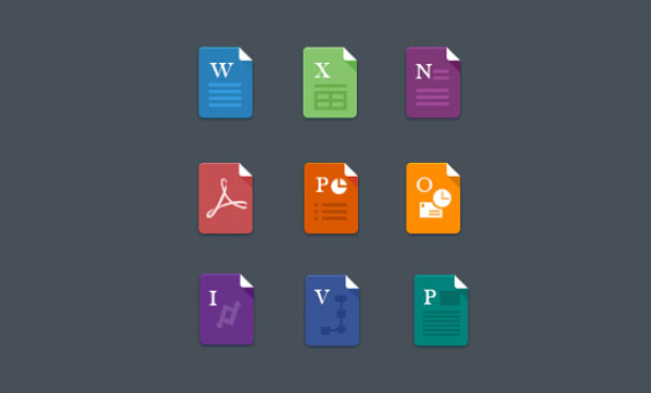 Flat MS Office icons
