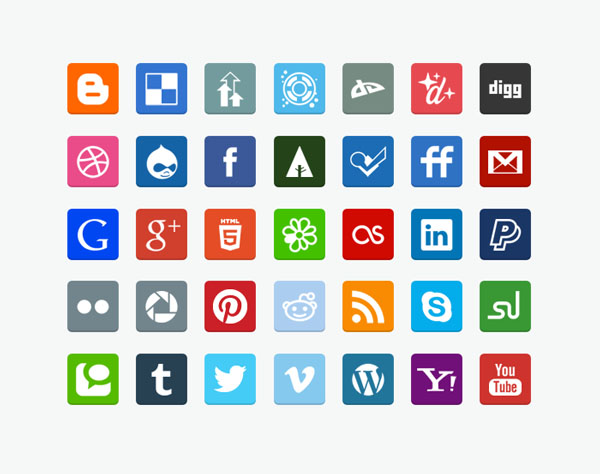 Flat Social Media Icons