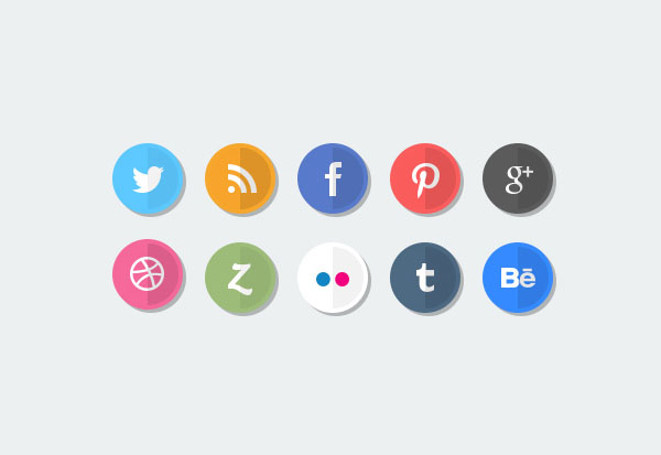 Flat Social Media Icons