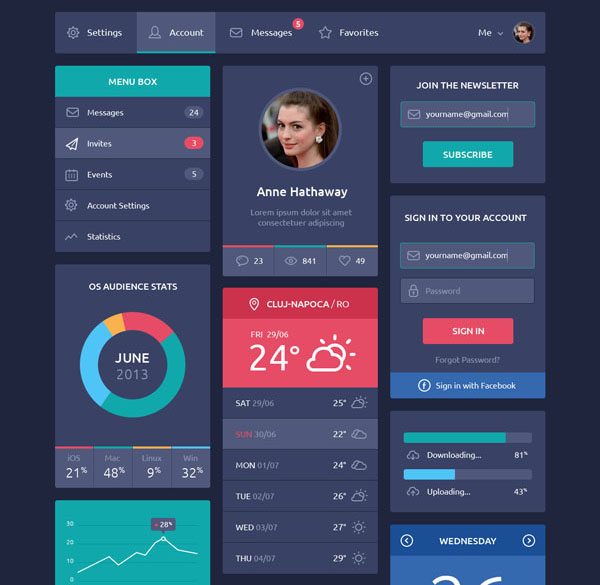 Flat Design UI Components