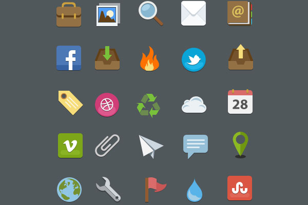 Free Flat style icon pack