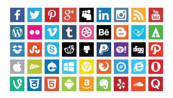 Flat Social Media Icons