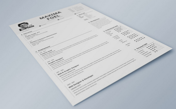 Single Page Resume Template by Simanto