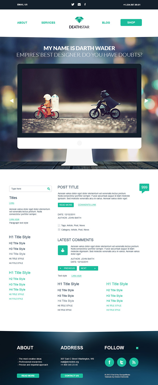 Flat UI WordPress PSD Theme