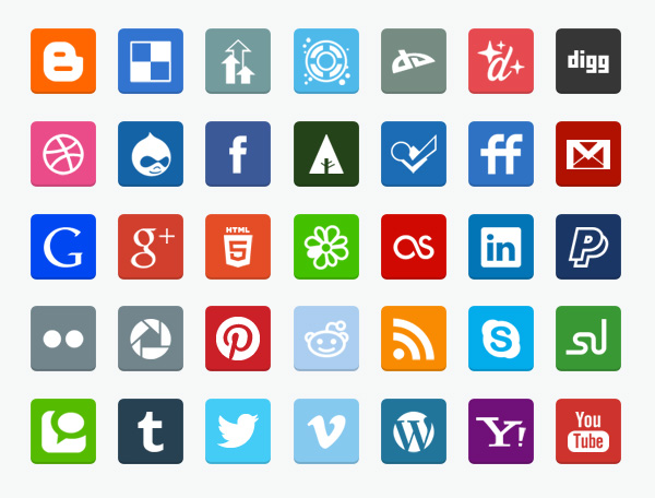 Free Flat Social Media Icons