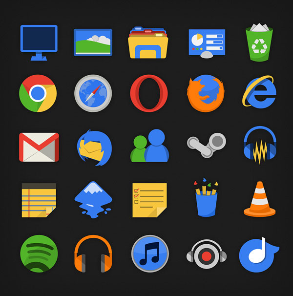 Examples of Flat Design Icons – eWebDesign