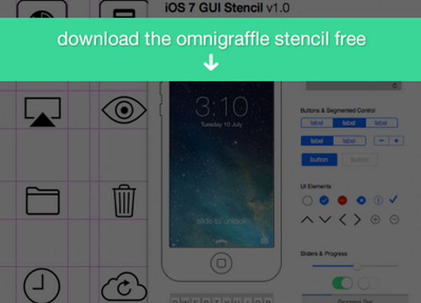 iOS 7 GUI for OmniGraffle by Lea Botwinick
