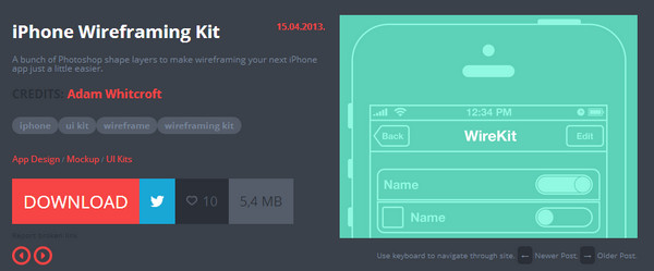 iPhone Wireframing Kit