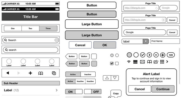 iPhone iOS6 Wireframe Kit