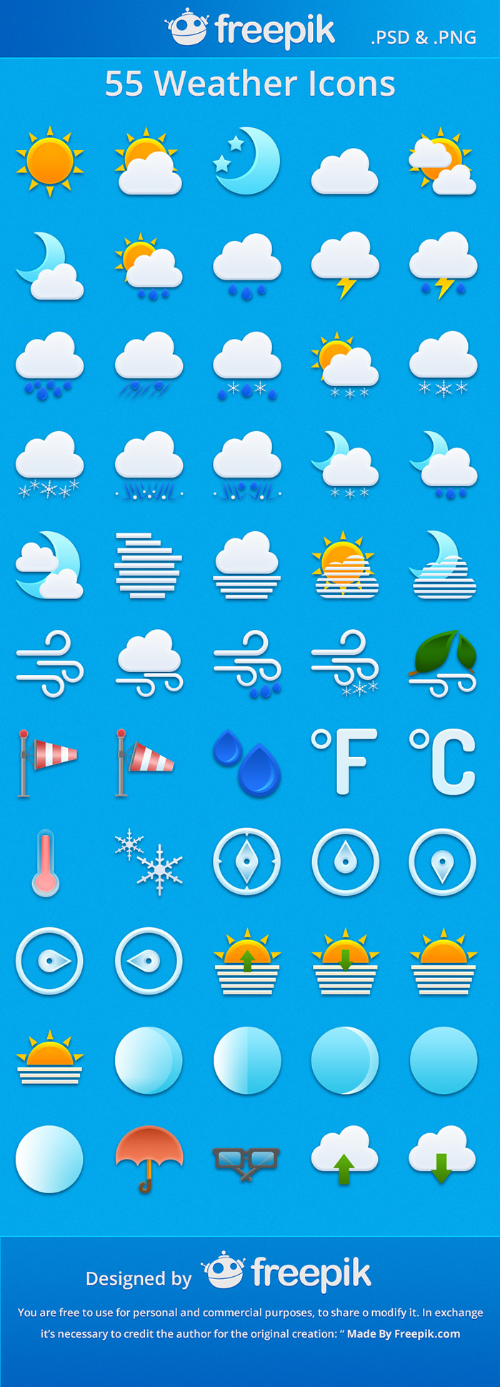 55 Free Weather Icons