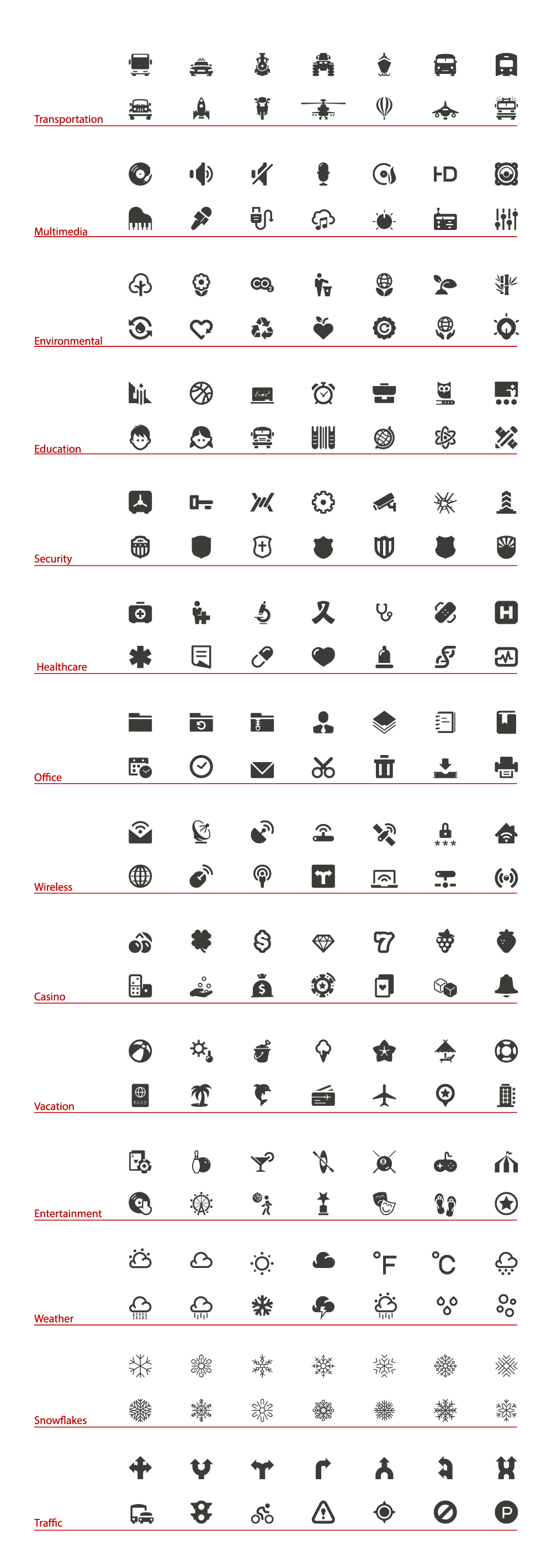 icons list