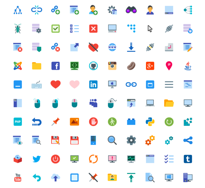 [Download] Free Web Development Icons – 100% Vectors – eWebDesign