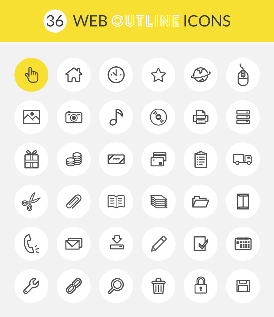 web-outline-icon-set