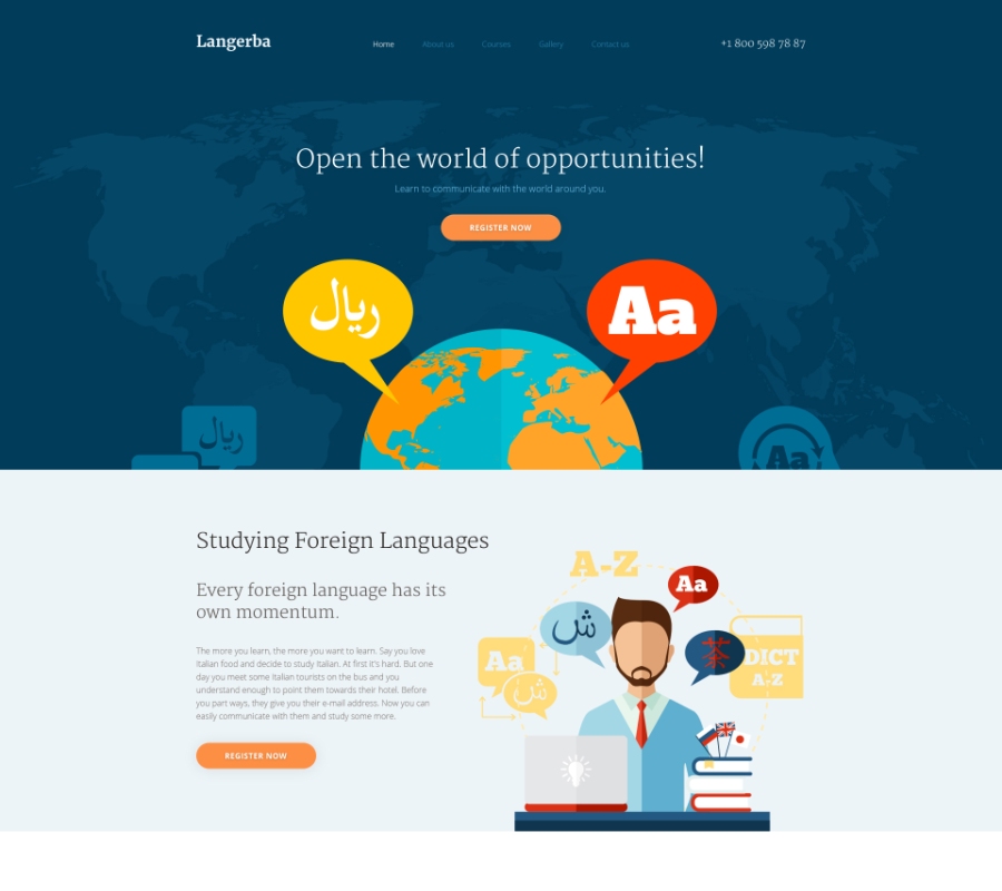 Opportunity studies. Education web Template.