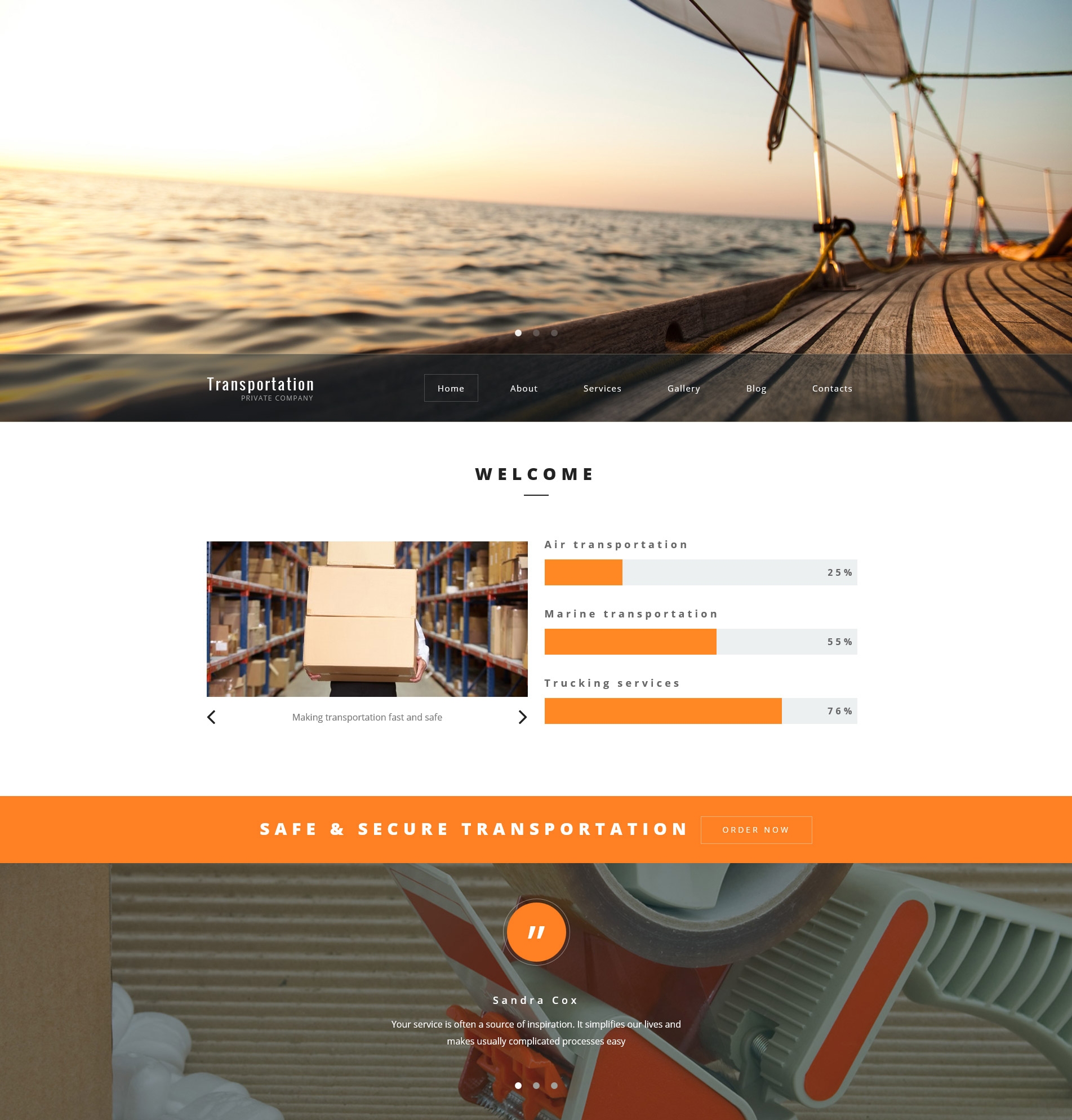 Transportation Private Company WordPress Theme