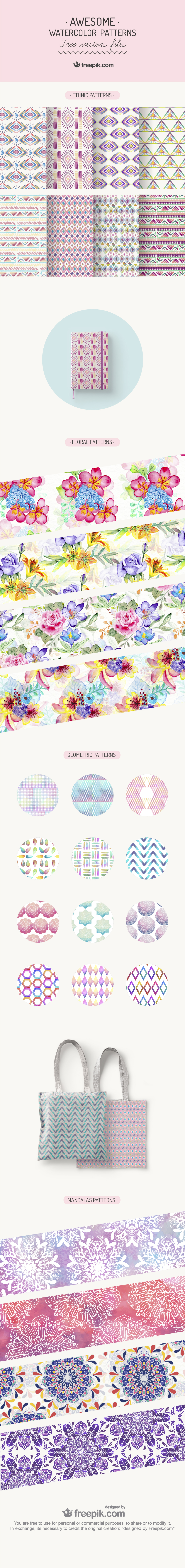 Download Free Download Awesome Watercolor Patterns 100 Vectors Ewebdesign