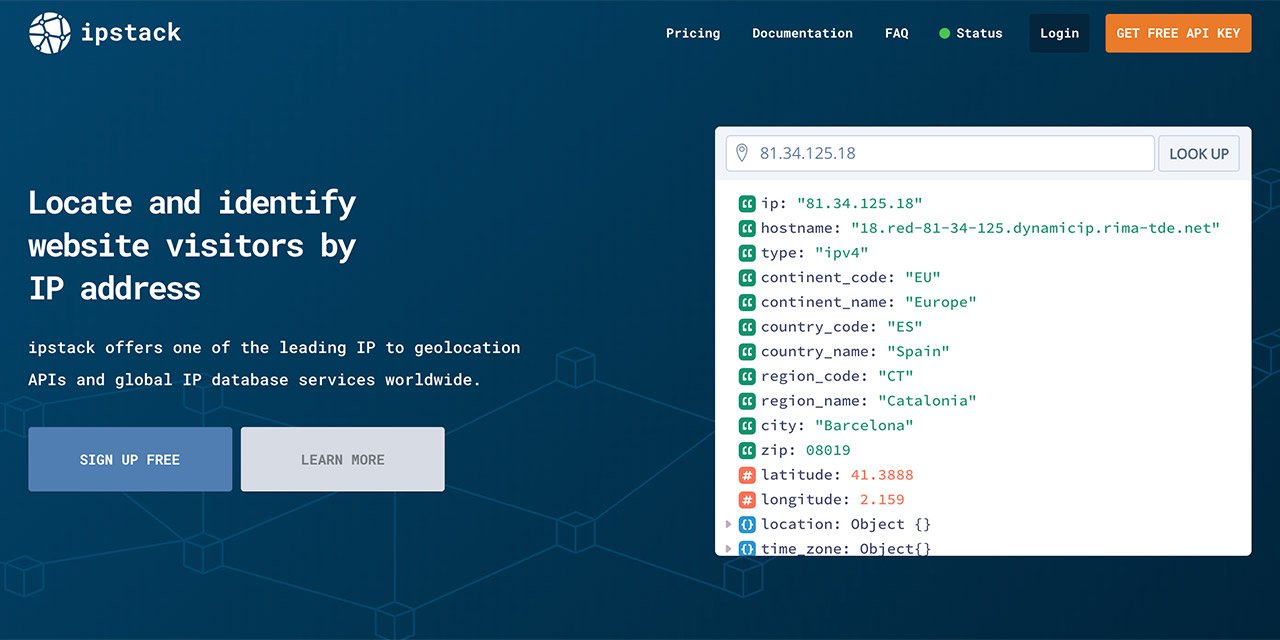 Locate and Identify Website Visitors with IPstack