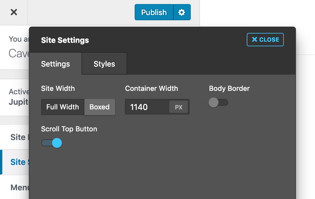 layout settings